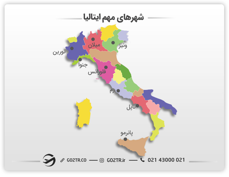 شهرهای مهم کشور ایتالیا